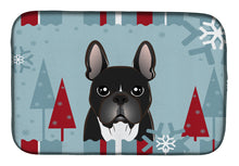 Load image into Gallery viewer, Winter Holiday French Bulldog Dish Drying Mat – Absorbent, Artistic Kitchen Essentials BB1723DDM