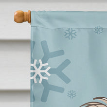 Load image into Gallery viewer, Winter Holiday Borzoi Flag Canvas House Size BB1724CHF