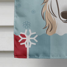 Load image into Gallery viewer, Winter Holiday Borzoi Flag Canvas House Size BB1724CHF