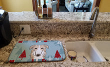 Load image into Gallery viewer, Winter Holiday Borzoi Dish Drying Mat – Absorbent, Artistic Kitchen Essentials BB1724DDM