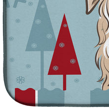 Load image into Gallery viewer, Winter Holiday Borzoi Dish Drying Mat – Absorbent, Artistic Kitchen Essentials BB1724DDM