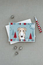 Load image into Gallery viewer, Winter Holiday Borzoi Greeting Cards -  Blank Note Cards – 8-Pack of Artist-Designed Cards with Envelopes