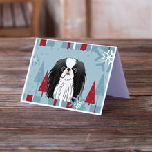 Load image into Gallery viewer, Winter Holiday Japanese Chin Greeting Cards -  Blank Note Cards – 8-Pack of Artist-Designed Cards with Envelopes