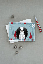 Load image into Gallery viewer, Winter Holiday Japanese Chin Greeting Cards -  Blank Note Cards – 8-Pack of Artist-Designed Cards with Envelopes