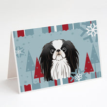 Load image into Gallery viewer, Winter Holiday Japanese Chin Greeting Cards -  Blank Note Cards – 8-Pack of Artist-Designed Cards with Envelopes