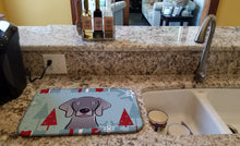 Load image into Gallery viewer, Winter Holiday Weimaraner Dish Drying Mat – Absorbent, Artistic Kitchen Essentials BB1727DDM