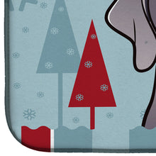 Load image into Gallery viewer, Winter Holiday Weimaraner Dish Drying Mat – Absorbent, Artistic Kitchen Essentials BB1727DDM