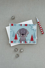Load image into Gallery viewer, Winter Holiday Weimaraner Greeting Cards -  Blank Note Cards – 8-Pack of Artist-Designed Cards with Envelopes