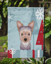 Load image into Gallery viewer, Winter Holiday Yorkie Puppy Garden Flag – Decorative Outdoor Yard Flag BB1728GF