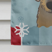 Load image into Gallery viewer, Winter Holiday Wirehaired Dachshund Flag Canvas House Size BB1729CHF