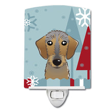 Load image into Gallery viewer, Winter Holiday Wirehaired Dachshund Ceramic Night Light BB1729CNL