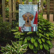 Load image into Gallery viewer, Winter Holiday Wirehaired Dachshund Garden Flag – Decorative Outdoor Yard Flag BB1729GF
