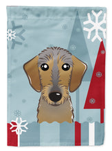 Load image into Gallery viewer, Winter Holiday Wirehaired Dachshund Garden Flag – Decorative Outdoor Yard Flag BB1729GF