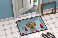 Load image into Gallery viewer, Winter Holiday Wirehaired Dachshund Doormat - 24x36 Decorative Floor Mat – Indoor/Outdoor Rug with Artistic Flair BB1729JMAT