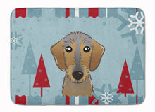 Load image into Gallery viewer, Winter Holiday Wirehaired Dachshund Machine Washable Memory Foam Mat BB1729RUG