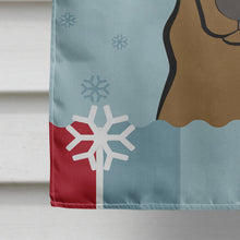Load image into Gallery viewer, Winter Holiday Chocolate Labrador Flag Canvas House Size BB1730CHF