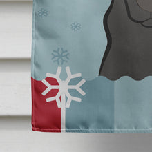 Load image into Gallery viewer, Winter Holiday Black Labrador Flag Canvas House Size BB1731CHF