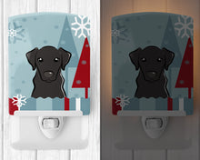 Load image into Gallery viewer, Winter Holiday Black Labrador Ceramic Night Light BB1731CNL