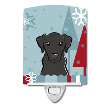 Load image into Gallery viewer, Winter Holiday Black Labrador Ceramic Night Light BB1731CNL