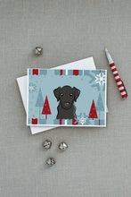 Load image into Gallery viewer, Winter Holiday Black Labrador Greeting Cards -  Blank Note Cards – 8-Pack of Artist-Designed Cards with Envelopes