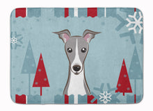 Load image into Gallery viewer, Winter Holiday Italian Greyhound Machine Washable Memory Foam Mat BB1732RUG