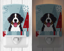 Load image into Gallery viewer, Winter Holiday Bernese Mountain Dog Ceramic Night Light BB1733CNL