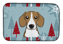 Load image into Gallery viewer, Winter Holiday Beagle Dish Drying Mat – Absorbent, Artistic Kitchen Essentials BB1735DDM