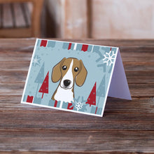 Load image into Gallery viewer, Winter Holiday Beagle Greeting Cards -  Blank Note Cards – 8-Pack of Artist-Designed Cards with Envelopes