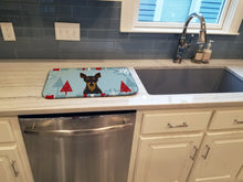 Load image into Gallery viewer, Winter Holiday Min Pin Dish Drying Mat – Absorbent, Artistic Kitchen Essentials BB1736DDM