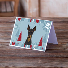 Load image into Gallery viewer, Winter Holiday Min Pin Greeting Cards -  Blank Note Cards – 8-Pack of Artist-Designed Cards with Envelopes