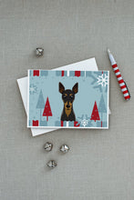 Load image into Gallery viewer, Winter Holiday Min Pin Greeting Cards -  Blank Note Cards – 8-Pack of Artist-Designed Cards with Envelopes
