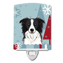 Load image into Gallery viewer, Winter Holiday Border Collie Ceramic Night Light BB1737CNL