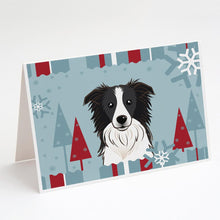Load image into Gallery viewer, Winter Holiday Border Collie Greeting Cards -  Blank Note Cards – 8-Pack of Artist-Designed Cards with Envelopes