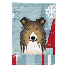 Load image into Gallery viewer, Winter Holiday Sheltie Flag Canvas House Size BB1738CHF