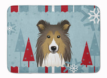 Load image into Gallery viewer, Winter Holiday Sheltie Machine Washable Memory Foam Mat BB1738RUG