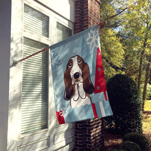 Load image into Gallery viewer, Winter Holiday Basset Hound Flag Canvas House Size BB1739CHF