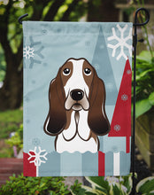 Load image into Gallery viewer, Winter Holiday Basset Hound Garden Flag – Decorative Outdoor Yard Flag BB1739GF