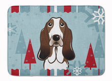 Load image into Gallery viewer, Winter Holiday Basset Hound Machine Washable Memory Foam Mat BB1739RUG