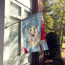 Load image into Gallery viewer, Winter Holiday Afghan Hound Flag Canvas House Size BB1740CHF