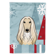 Load image into Gallery viewer, Winter Holiday Afghan Hound Flag Canvas House Size BB1740CHF