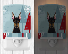 Load image into Gallery viewer, Winter Holiday Doberman Ceramic Night Light BB1741CNL