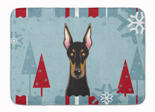 Load image into Gallery viewer, Winter Holiday Doberman Machine Washable Memory Foam Mat BB1741RUG
