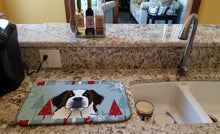 Load image into Gallery viewer, Winter Holiday Saint Bernard Dish Drying Mat – Absorbent, Artistic Kitchen Essentials BB1742DDM