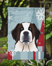 Load image into Gallery viewer, Winter Holiday Saint Bernard Garden Flag – Decorative Outdoor Yard Flag BB1742GF