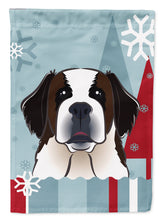 Load image into Gallery viewer, Winter Holiday Saint Bernard Garden Flag – Decorative Outdoor Yard Flag BB1742GF