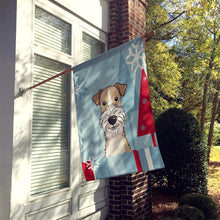 Load image into Gallery viewer, Winter Holiday Wire Haired Fox Terrier Flag Canvas House Size BB1743CHF