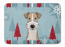 Load image into Gallery viewer, Winter Holiday Wire Haired Fox Terrier Machine Washable Memory Foam Mat BB1743RUG