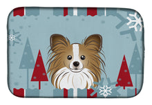 Load image into Gallery viewer, Winter Holiday Papillon Dish Drying Mat – Absorbent, Artistic Kitchen Essentials BB1744DDM