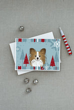 Load image into Gallery viewer, Winter Holiday Papillon Greeting Cards -  Blank Note Cards – 8-Pack of Artist-Designed Cards with Envelopes