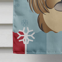 Load image into Gallery viewer, Winter Holiday Chocolate Brown Shih Tzu Flag Canvas House Size BB1745CHF